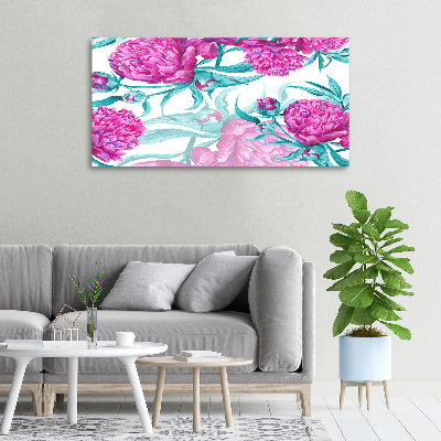 Canvas wall art Pink peonies