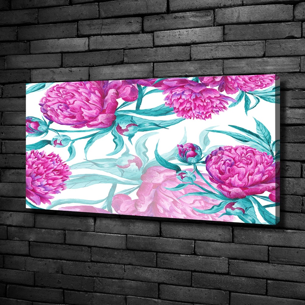 Canvas wall art Pink peonies