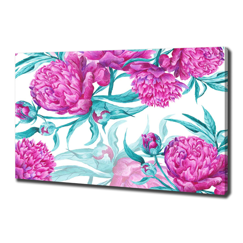 Canvas wall art Pink peonies