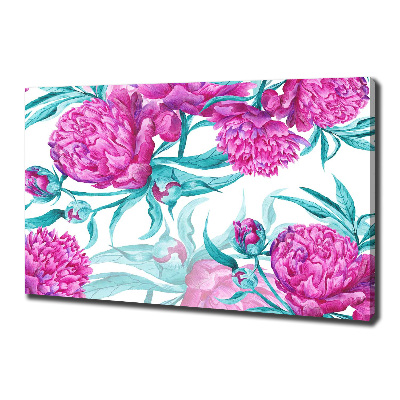 Canvas wall art Pink peonies