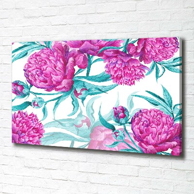 Canvas wall art Pink peonies