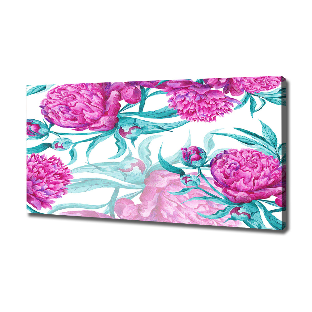 Canvas wall art Pink peonies