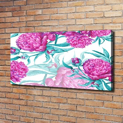 Canvas wall art Pink peonies