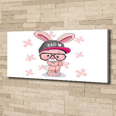 Canvas wall art Rabbit in a hat