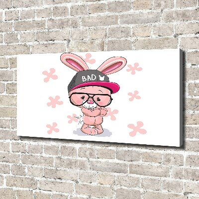 Canvas wall art Rabbit in a hat