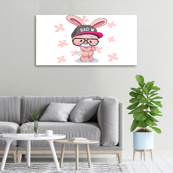 Canvas wall art Rabbit in a hat