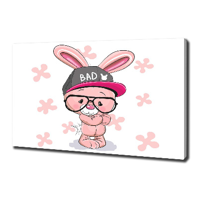 Canvas wall art Rabbit in a hat