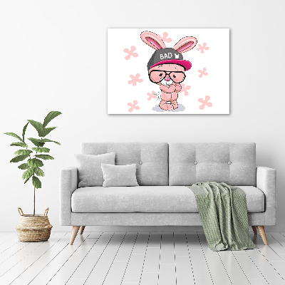 Canvas wall art Rabbit in a hat