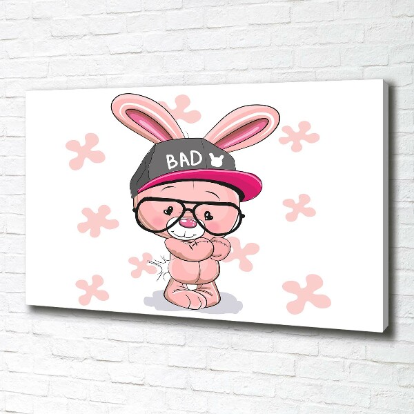 Canvas wall art Rabbit in a hat