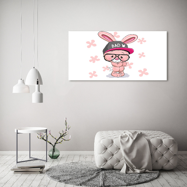 Canvas wall art Rabbit in a hat