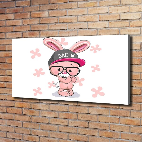 Canvas wall art Rabbit in a hat