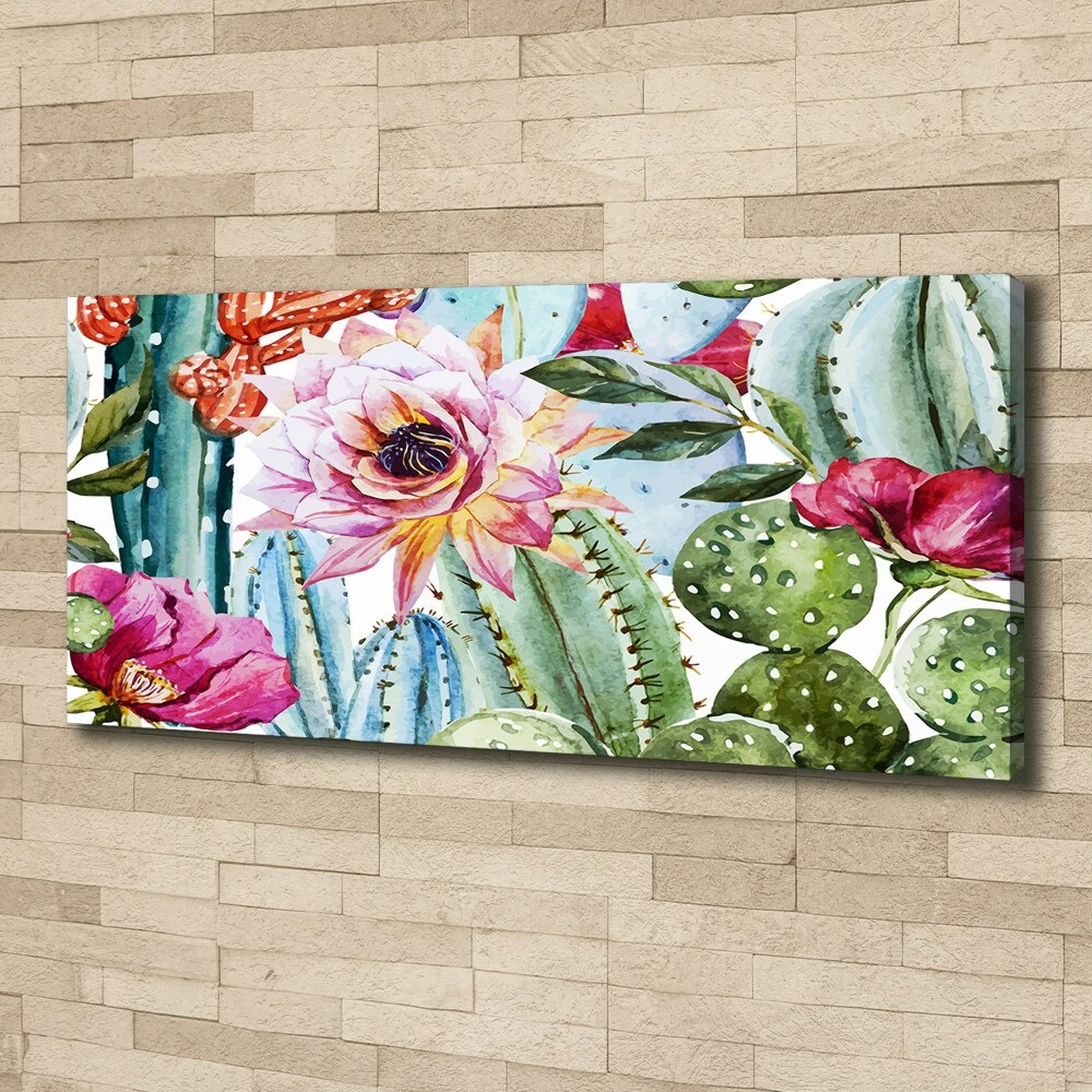 Canvas wall art Cacti and flowers