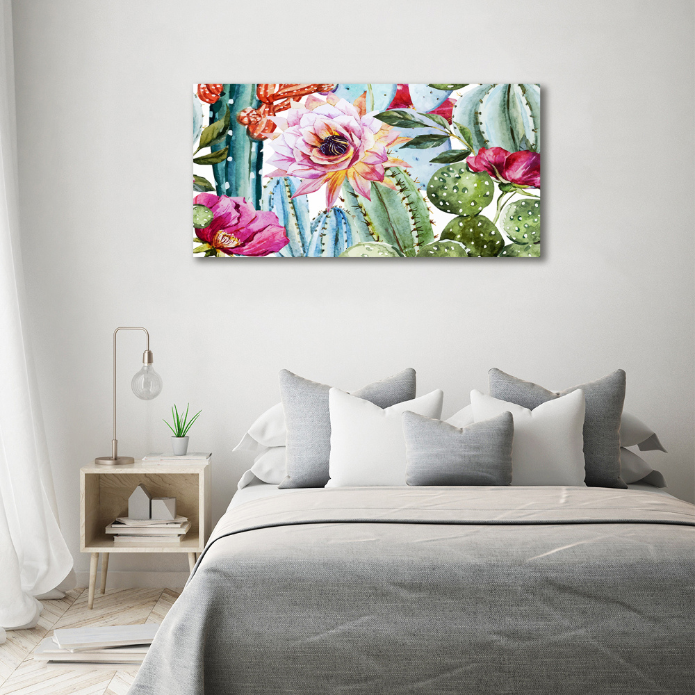 Canvas wall art Cacti and flowers