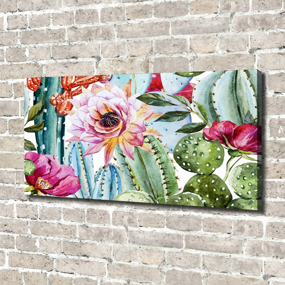 Canvas wall art Cacti and flowers