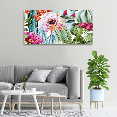 Canvas wall art Cacti and flowers