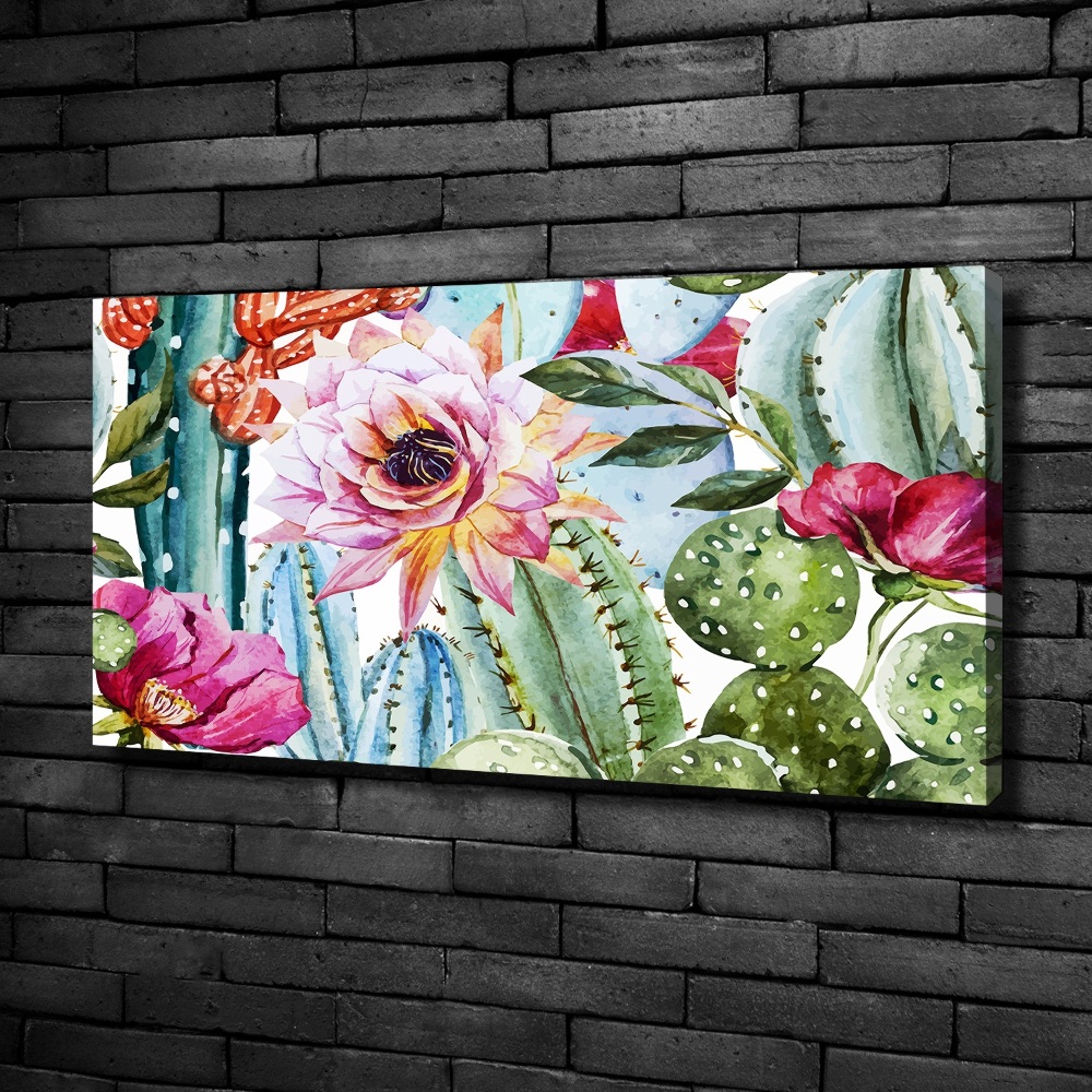 Canvas wall art Cacti and flowers