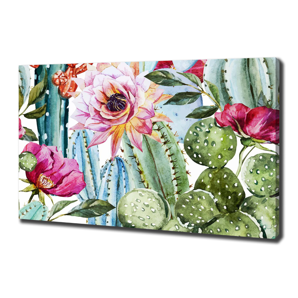 Canvas wall art Cacti and flowers