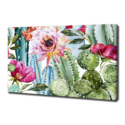 Canvas wall art Cacti and flowers