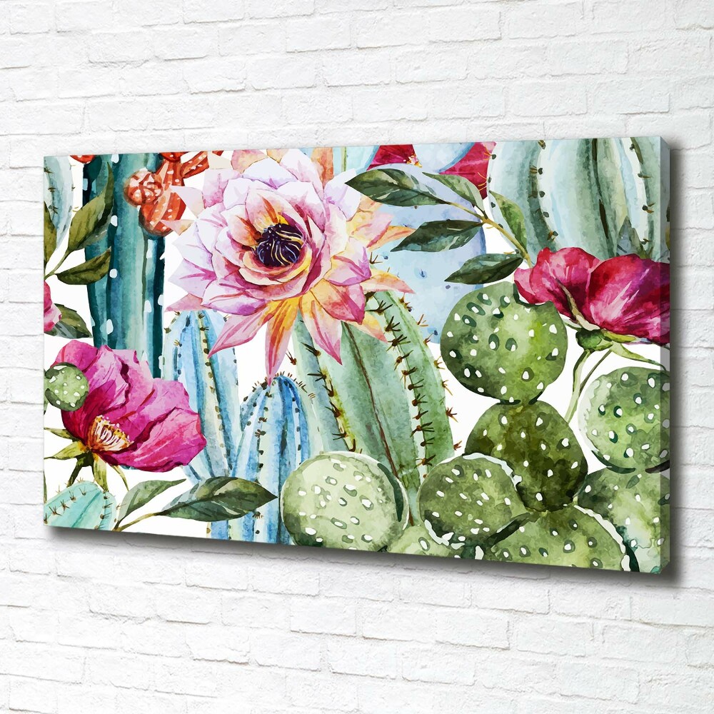 Canvas wall art Cacti and flowers