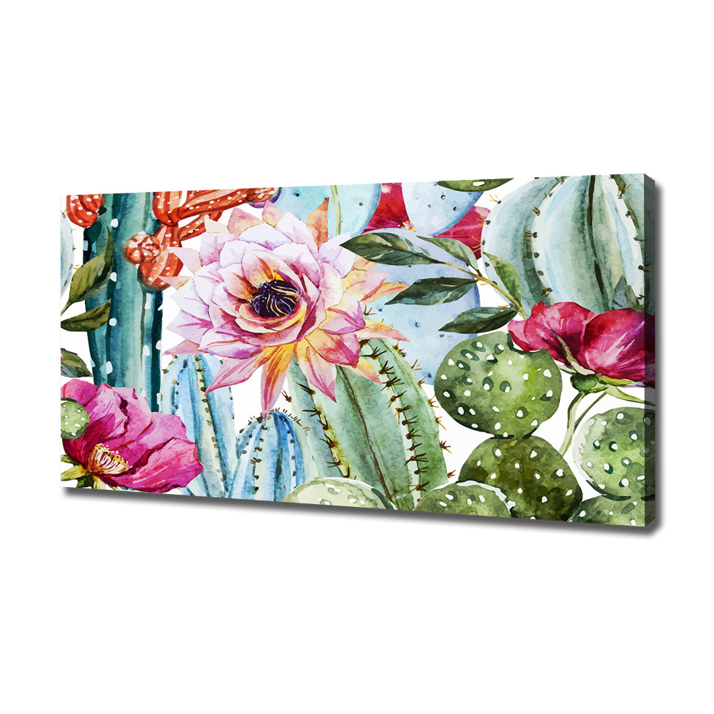 Canvas wall art Cacti and flowers