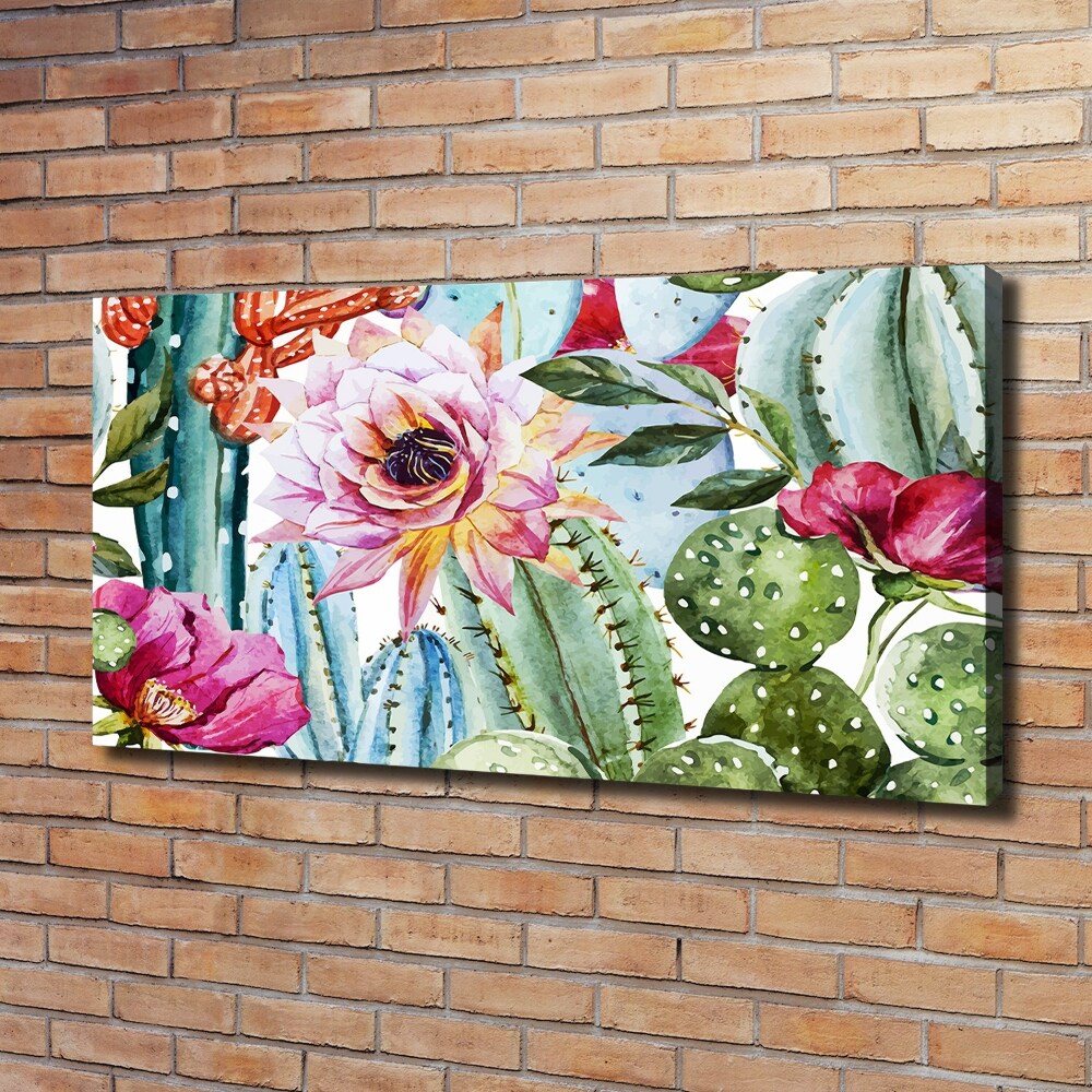 Canvas wall art Cacti and flowers