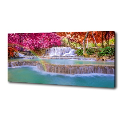 Canvas wall art Waterfall in the forest