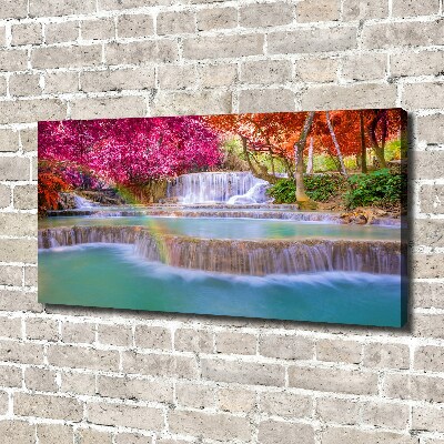 Canvas wall art Waterfall in the forest