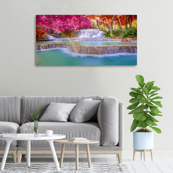 Canvas wall art Waterfall in the forest