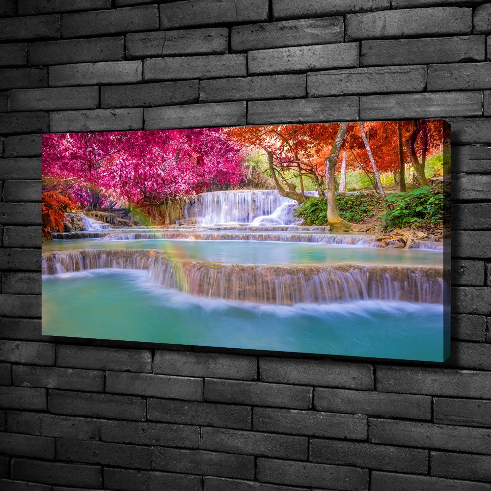 Canvas wall art Waterfall in the forest