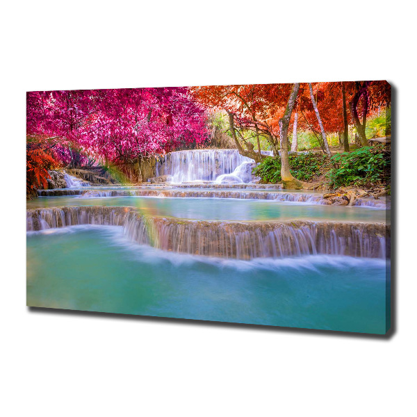 Canvas wall art Waterfall in the forest