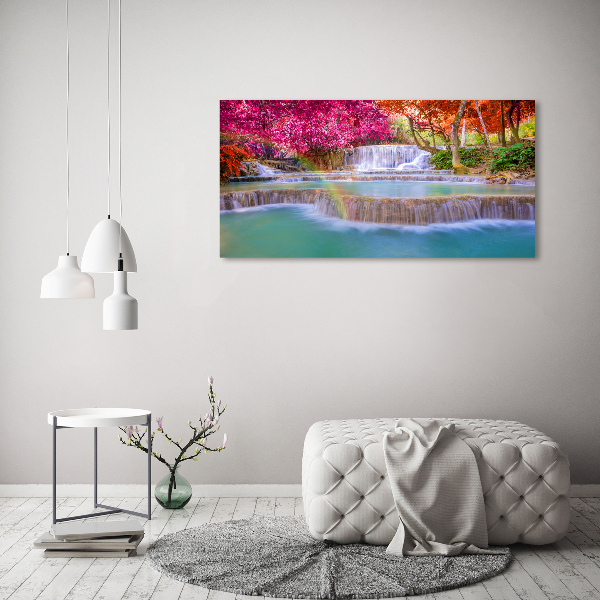 Canvas wall art Waterfall in the forest