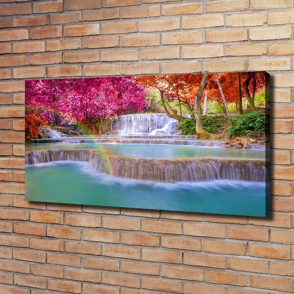 Canvas wall art Waterfall in the forest