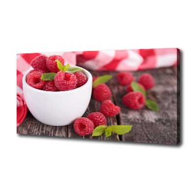 Canvas wall art Raspberries in a bowl