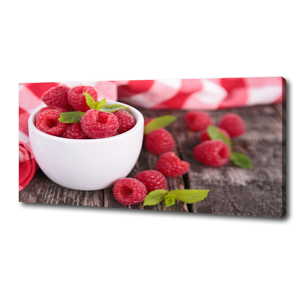 Canvas wall art Raspberries in a bowl