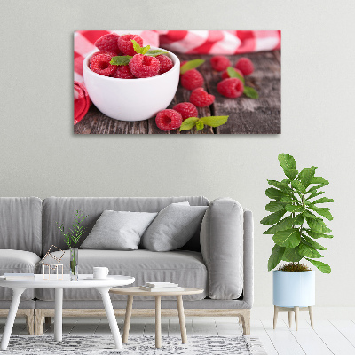 Canvas wall art Raspberries in a bowl