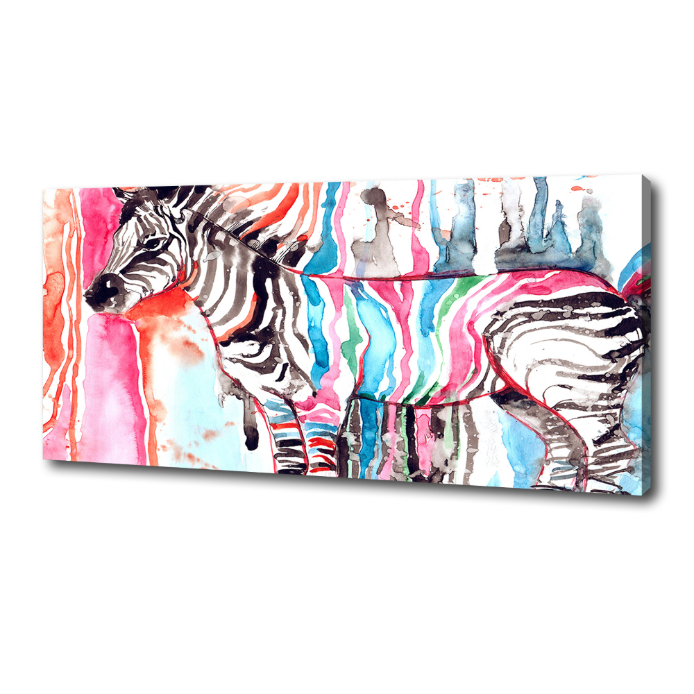 Canvas wall art Colorful zebra