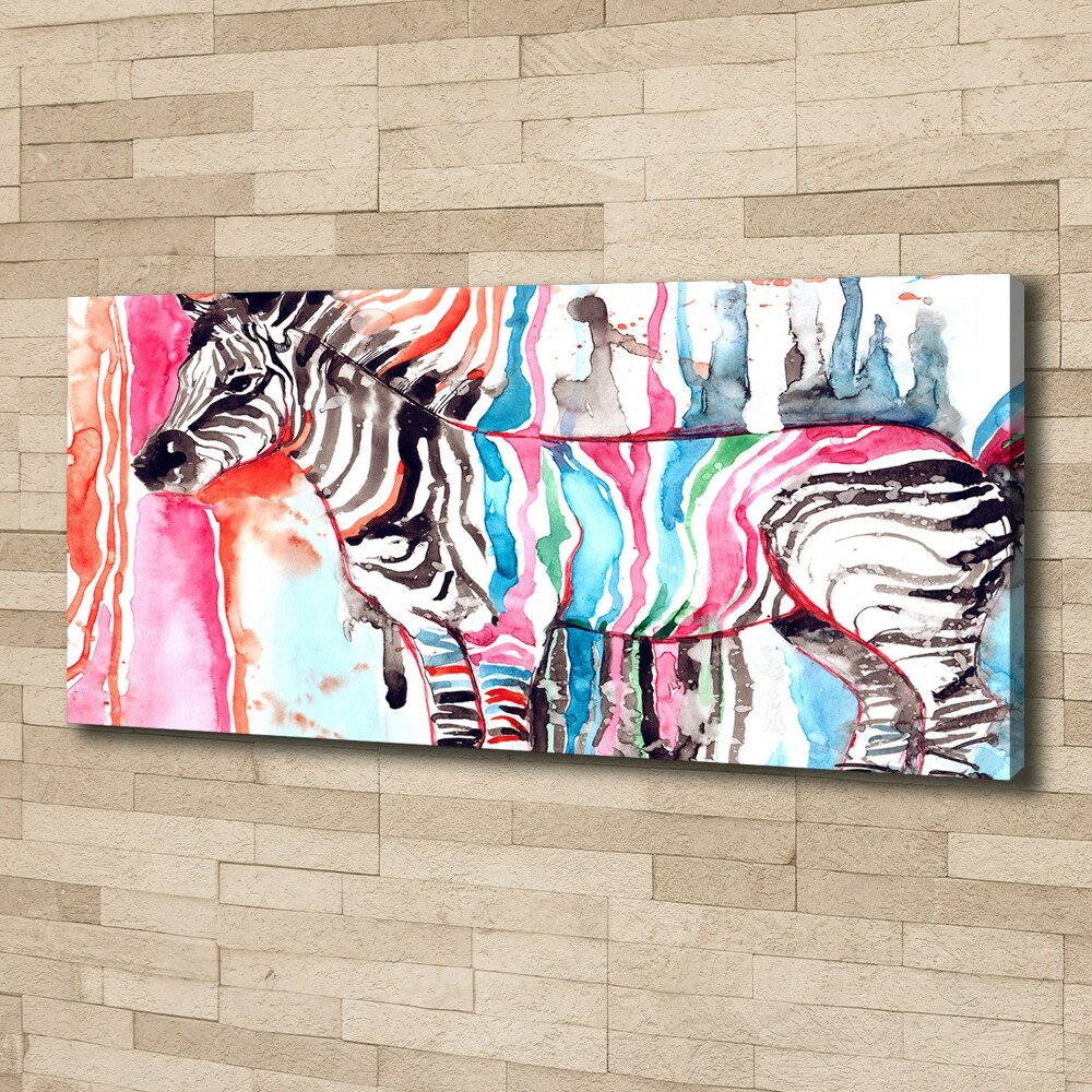 Canvas wall art Colorful zebra