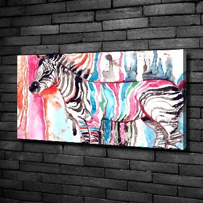 Canvas wall art Colorful zebra