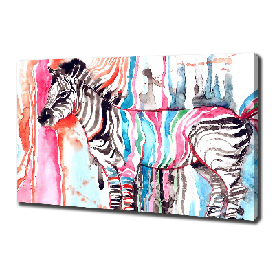 Canvas wall art Colorful zebra