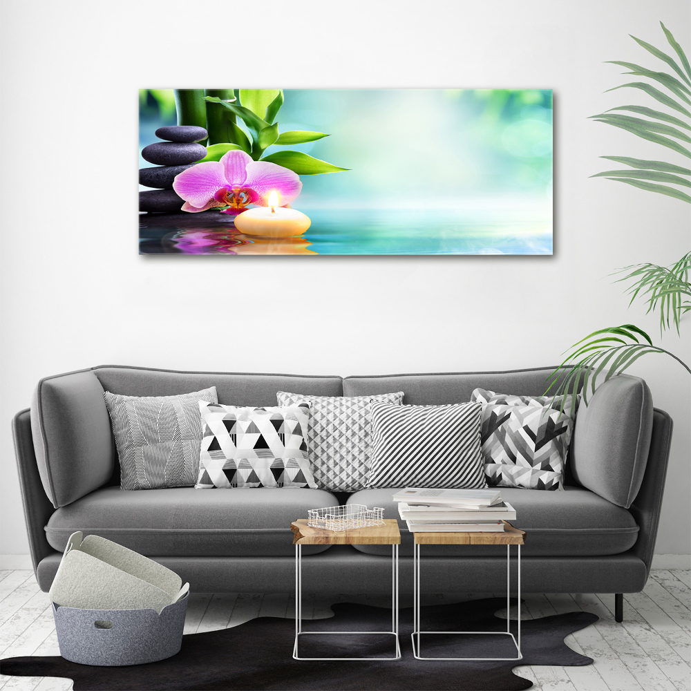 Canvas wall art Orchid bamboo