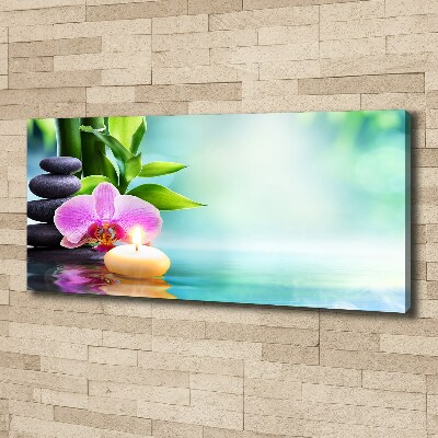 Canvas wall art Orchid bamboo