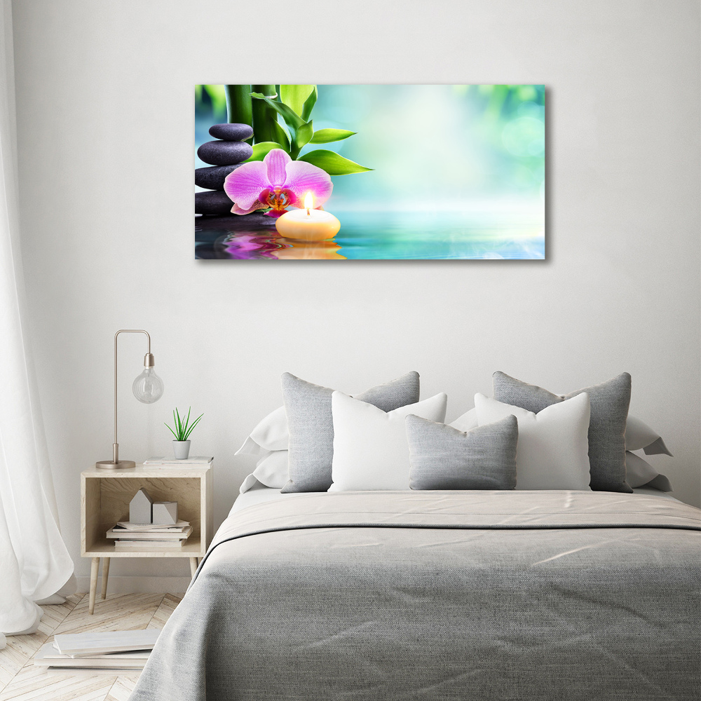 Canvas wall art Orchid bamboo