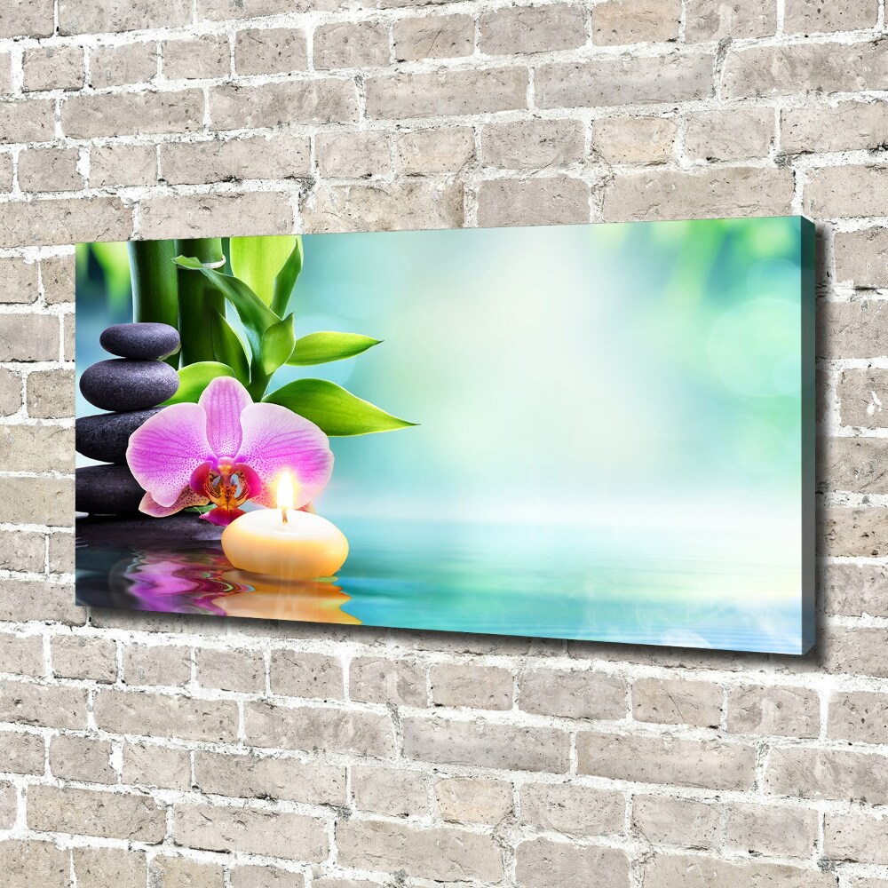 Canvas wall art Orchid bamboo