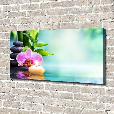 Canvas wall art Orchid bamboo