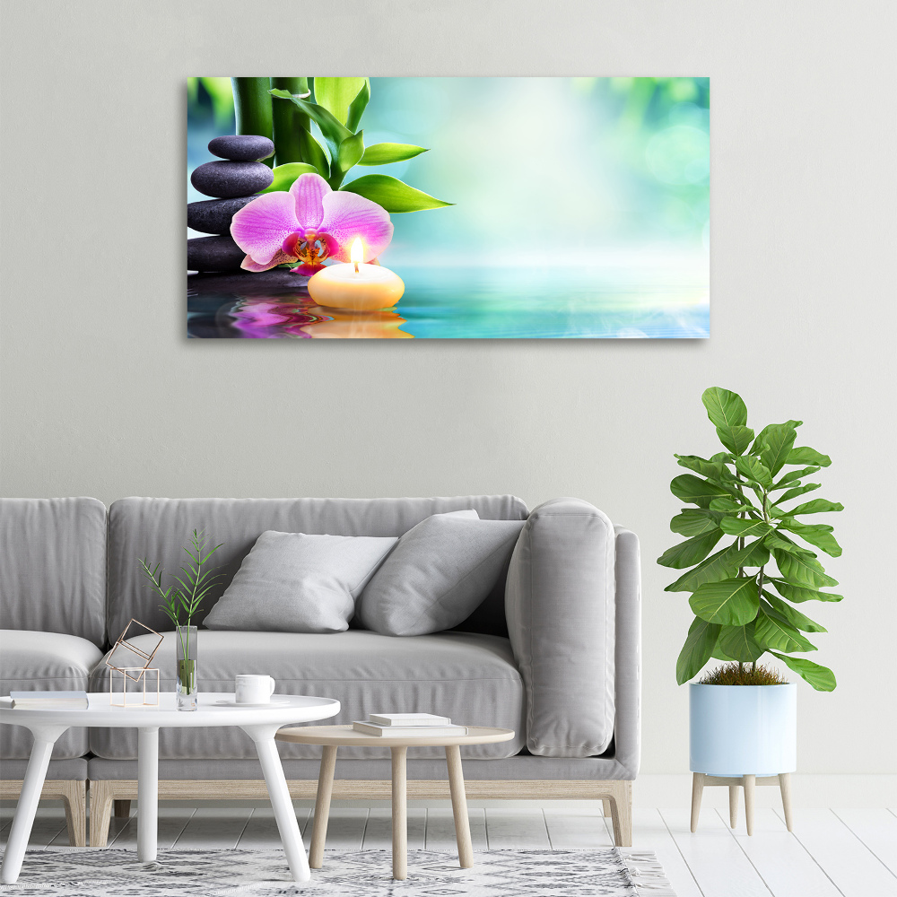 Canvas wall art Orchid bamboo