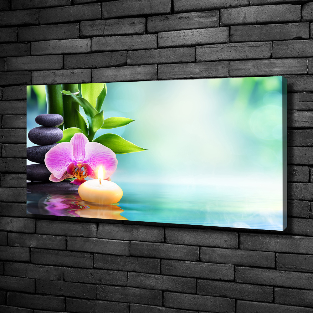 Canvas wall art Orchid bamboo