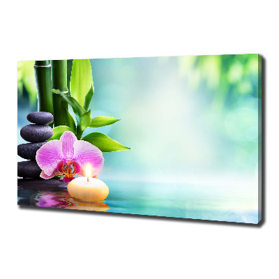 Canvas wall art Orchid bamboo