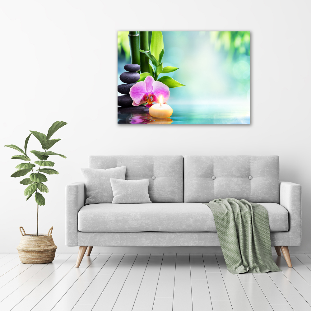 Canvas wall art Orchid bamboo