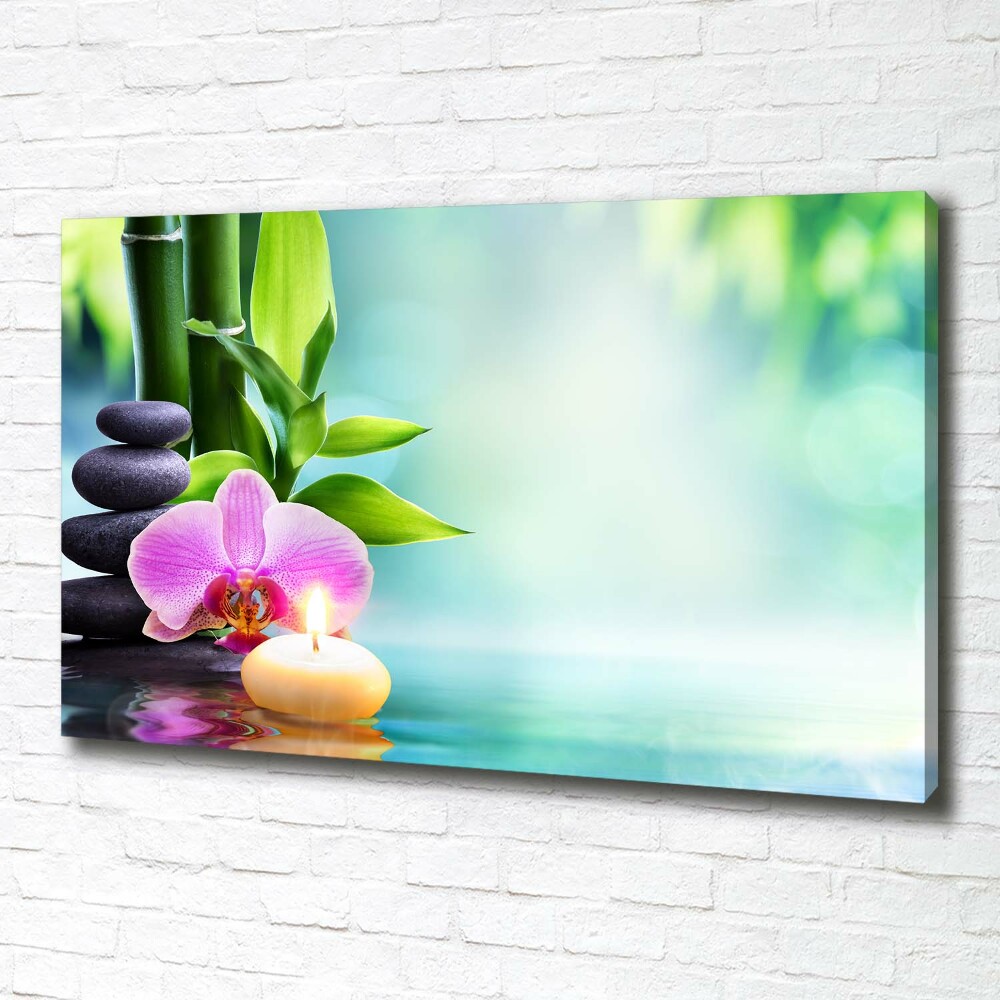 Canvas wall art Orchid bamboo