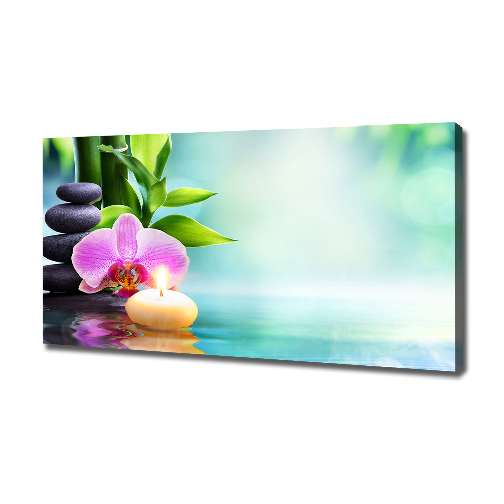 Canvas wall art Orchid bamboo